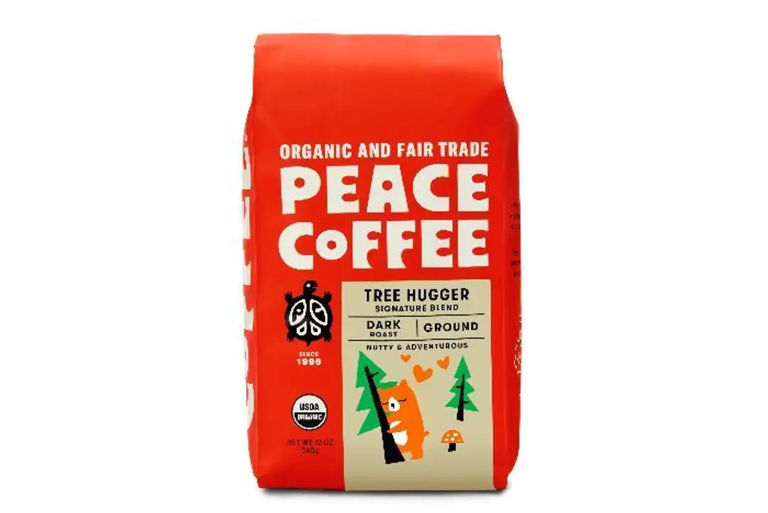 Order Peace Coffee Tree Huggers Blend, Dark Roast, Organic & Fair Trade, Ground - 12 Ounces food online from Whole Foods Co-Op Denfeld store, Duluth on bringmethat.com