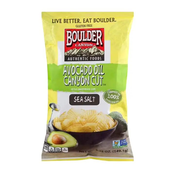 Order Boulder Canyon Potato Chips, Kettle Cooked, Sea Salt, Avocado Oil Canyon Cut - 5.25 Ounces food online from Whole Foods Co-Op Denfeld store, Duluth on bringmethat.com