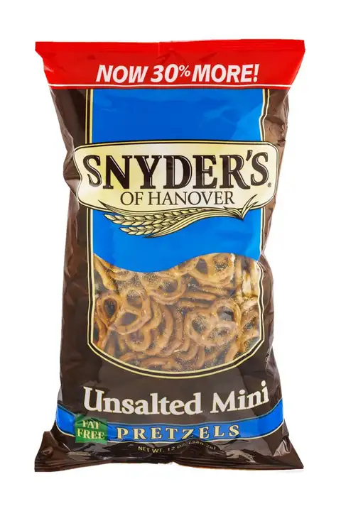 Order Snyders Pretzels, Unsalted, Mini - 12 Ounces food online from Novato Harvest Market store, Novato on bringmethat.com