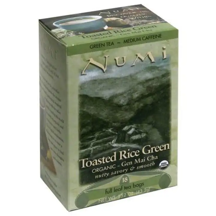 Order Numi Green Tea, Toasted Rice Green, Medium Caffeine - 18 Bags food online from Novato Harvest Market store, Novato on bringmethat.com