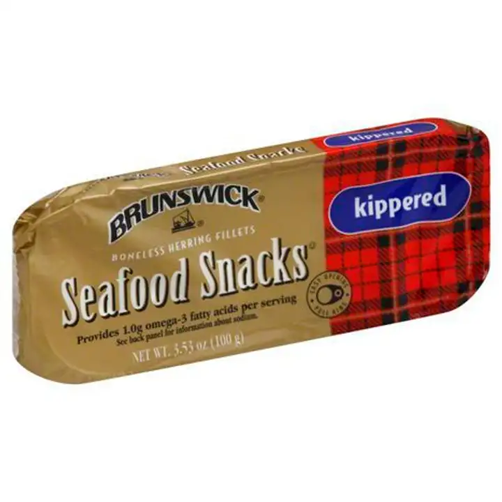 Order Brunswick Seafood Snacks, Kippered - 3.53 Ounces food online from Novato Harvest Market store, Novato on bringmethat.com