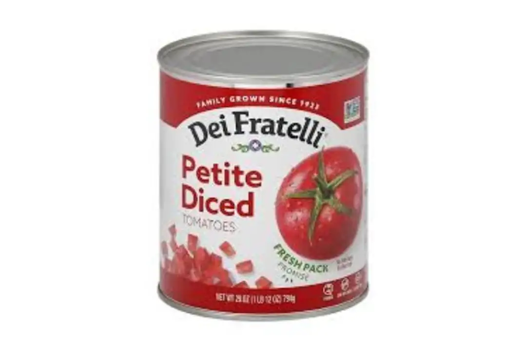 Order Dei Fratelli Tomatoes, Petite Diced - 28 Ounces food online from Fligner Market store, Lorain on bringmethat.com