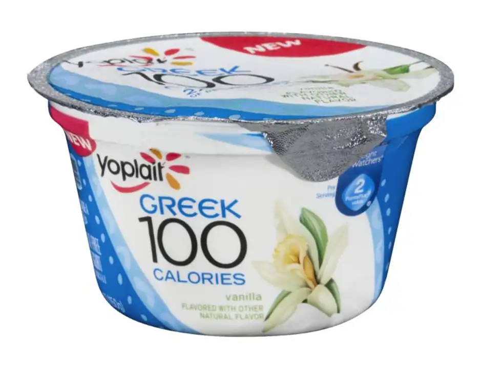 Order Yoplait Greek 100 Calories Yogurt Vanilla - 5.3 Ounces food online from Fligner Market store, Lorain on bringmethat.com