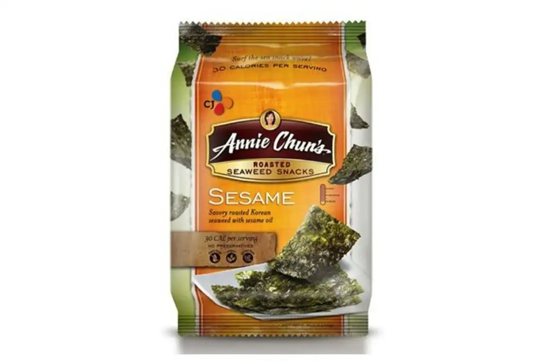 Order Annie Chuns Seaweed Snacks, Roasted, Sesame, Mild - 0.35 Ounces food online from Holiday farms store, Roslyn Heights on bringmethat.com