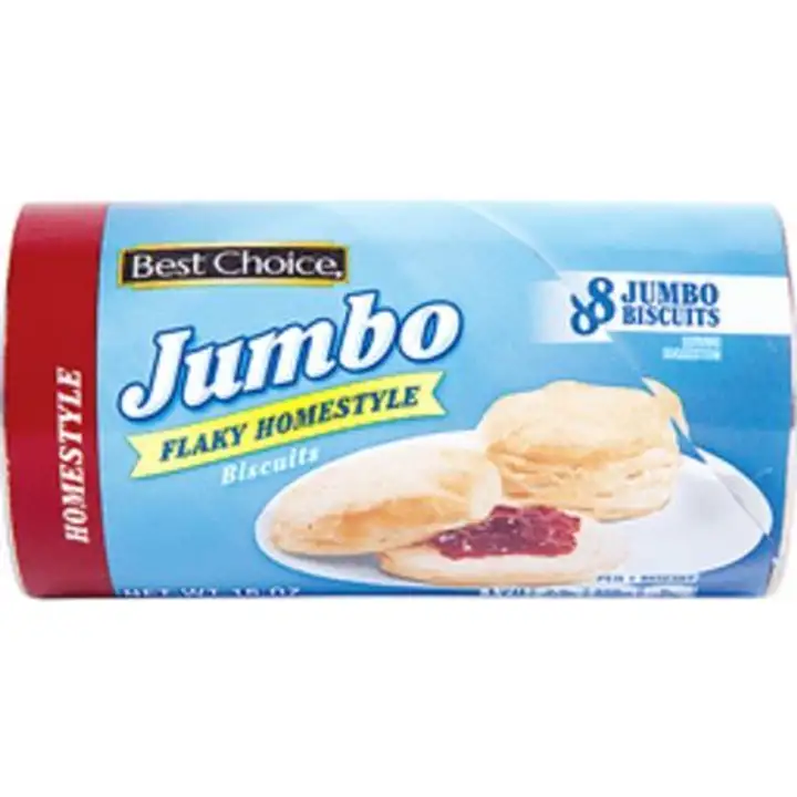 Order Best Choice Jumbo Flaky Homestyle Biscuits - 8 Count food online from Fligner Market store, Lorain on bringmethat.com