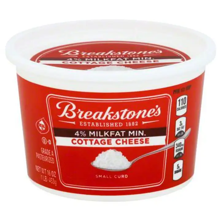 Order Breakstones Cottage Cheese, Small Curd, 4% Milkfat Min - 16 Ounces food online from Holiday farms store, Roslyn Heights on bringmethat.com