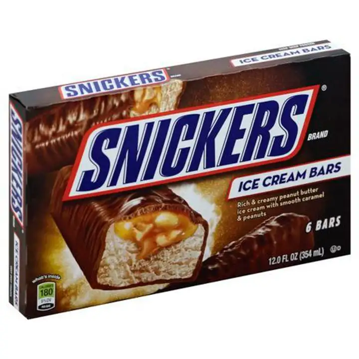 Order Snickers Ice Cream Bars - 12 Fluid Ounces (Pack of 6) food online from Fligner Market store, Lorain on bringmethat.com