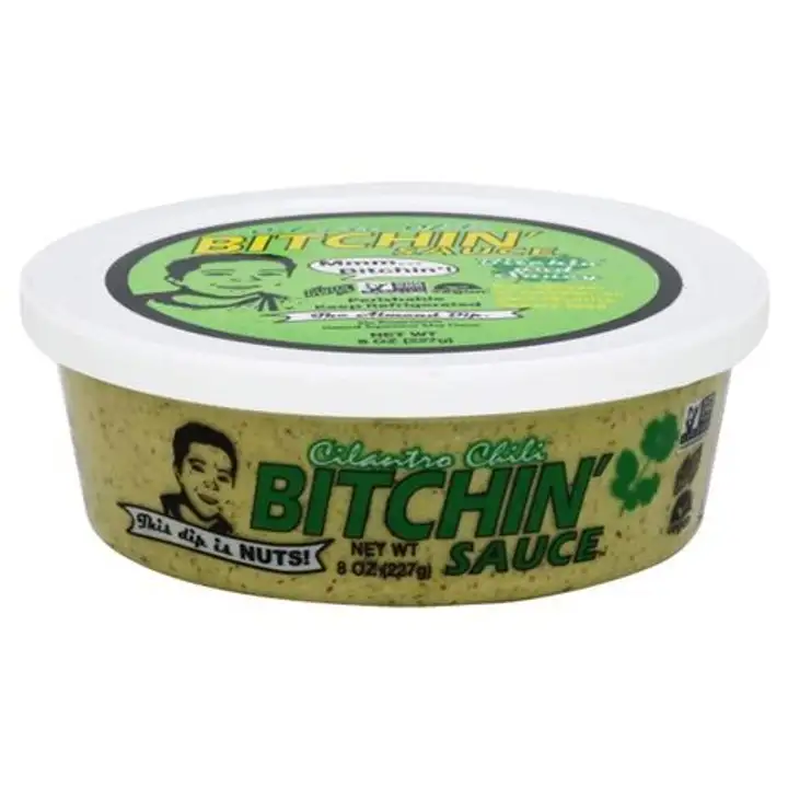 Order Bitchin Sauce Dip, Cilantro Chili - 8 Ounces food online from Whole Foods Co-Op Denfeld store, Duluth on bringmethat.com