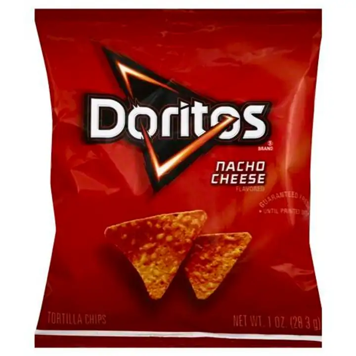 Order Doritos Tortilla Chips, Nacho Cheese Flavored - 1 Ounce food online from Fligner Market store, Lorain on bringmethat.com