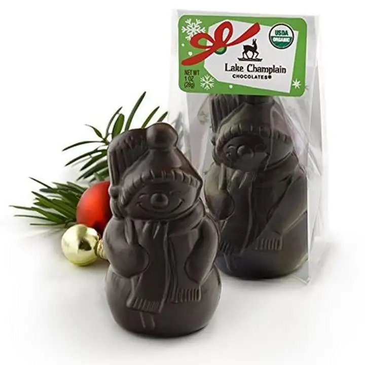 Order Champlain Organic Semi Solid Snowman Dark Chocolate - 1 Ounce food online from Whole Foods Co-Op Denfeld store, Duluth on bringmethat.com