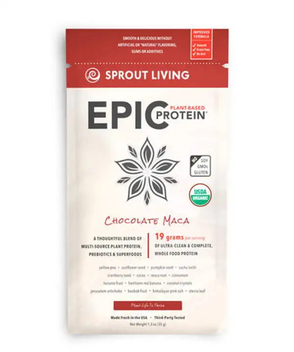Order Sprout Living Epic Chocolate Maca Protein Powder - 1.3 Ounces food online from Whole Foods Co-Op Denfeld store, Duluth on bringmethat.com