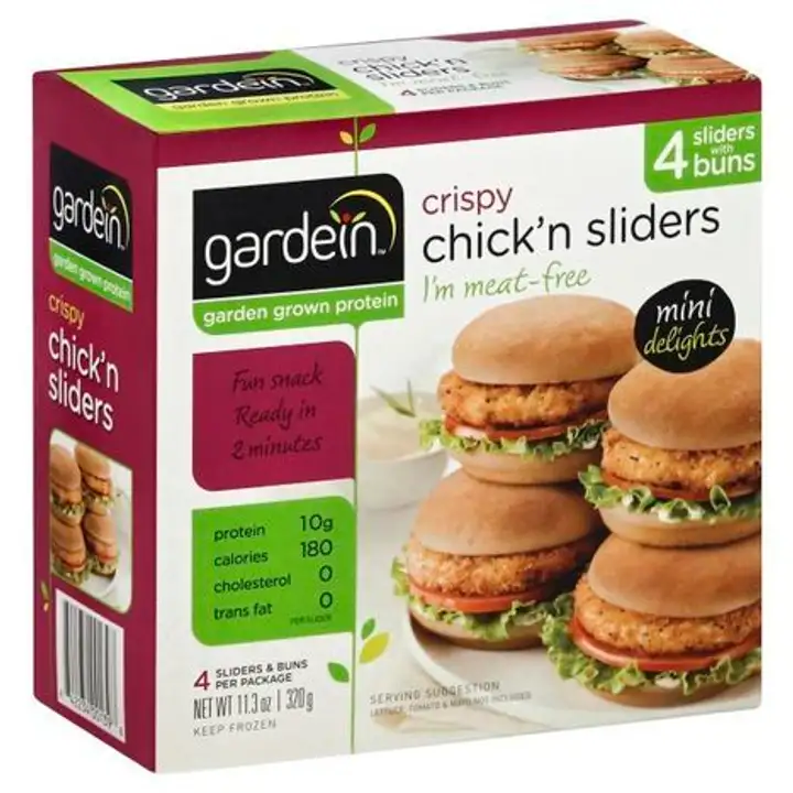 Order Gardein Chick'n Sliders, Crispy - 4 Each food online from Novato Harvest Market store, Novato on bringmethat.com