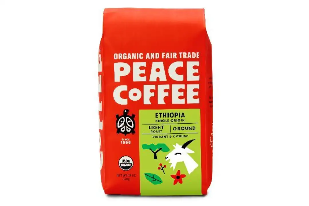 Order Peace Coffee Ethiopia, Organic & Fair Trade, Ground - 12 Ounces food online from Whole Foods Co-Op Denfeld store, Duluth on bringmethat.com