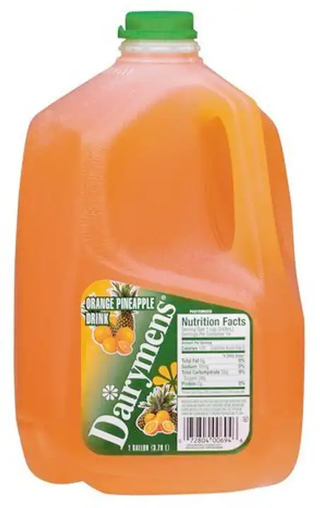 Order Dairymens Orange Pineapple Drink - Gallon food online from Fligner Market store, Lorain on bringmethat.com