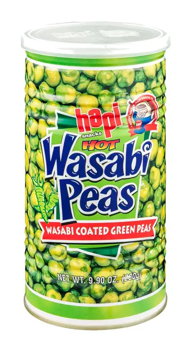 Order Hapi Wasabi Peas, Hot - 9.9 Ounces food online from Holiday farms store, Roslyn Heights on bringmethat.com