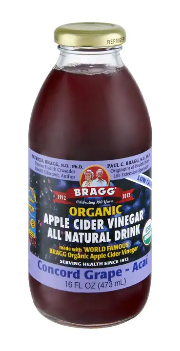 Order Bragg Apple Cider Vinegar Drink, Organic, Concord Grape-Acai - 16 Ounces food online from Novato Harvest Market store, Novato on bringmethat.com