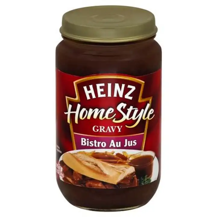 Order Heinz Home Style Gravy, Bistro Au Jus - 12 Ounces food online from Holiday farms store, Roslyn Heights on bringmethat.com