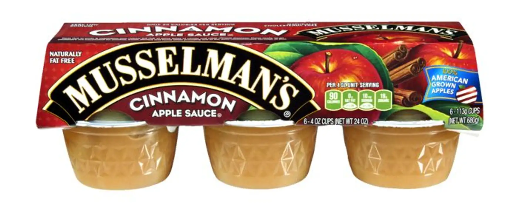 Order Musselmans Apple Sauce, Cinnamon - 6 Pack food online from Holiday farms store, Roslyn Heights on bringmethat.com