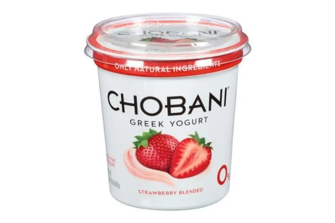 Order Chobani Yogurt, Greek, Non-Fat, Blended with Strawberry - 32 Ounces food online from Novato Harvest Market store, Novato on bringmethat.com