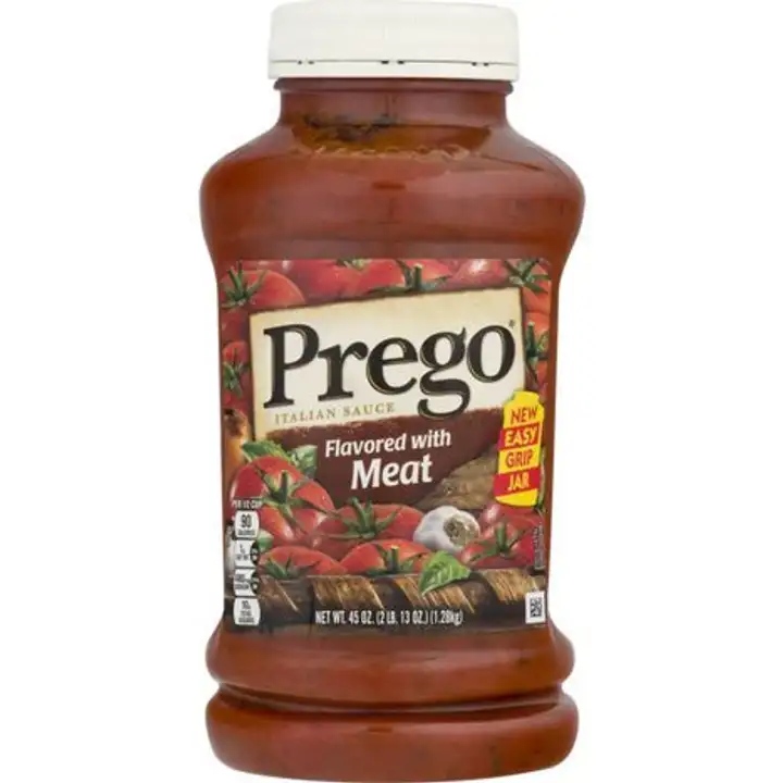 Order Prego Italian Sauce, Flavored with Meat - 45 Ounces food online from Fligner Market store, Lorain on bringmethat.com