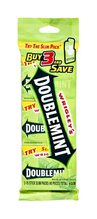 Order Doublemint Gum, Slim Pack - 3 Each food online from Holiday farms store, Roslyn Heights on bringmethat.com
