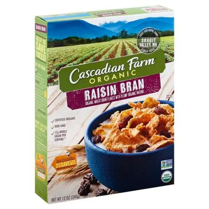 Order Cascadian Farm Organic Cereal, Raisin Bran - 12 Ounces food online from Novato Harvest Market store, Novato on bringmethat.com