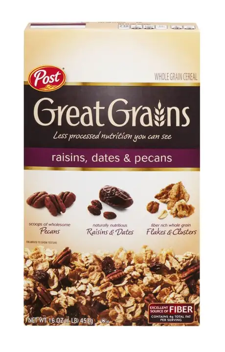 Order Great Grains Cereal, Raisins, Dates & Pecans - 16 Ounces food online from Holiday farms store, Roslyn Heights on bringmethat.com
