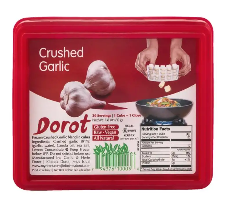 Order Dorot Garlic, Crushed - 16 Each food online from Holiday farms store, Roslyn Heights on bringmethat.com