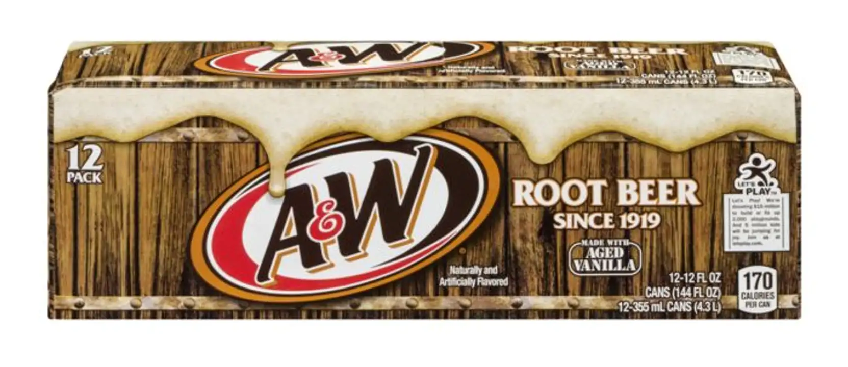 Order A & W Root Beer - 12 Each food online from Novato Harvest Market store, Novato on bringmethat.com