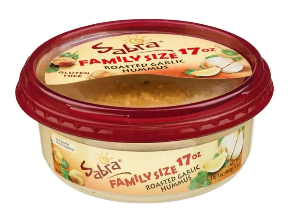 Order Sabra Hummus, Roasted Garlic, Family Size - 17 Ounces food online from Holiday farms store, Roslyn Heights on bringmethat.com