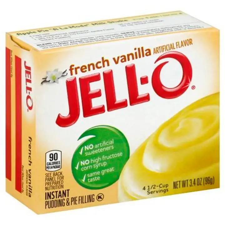 Order Jell O Pudding & Pie Filling, Instant, French Vanilla - 3.4 Ounces food online from Holiday farms store, Roslyn Heights on bringmethat.com