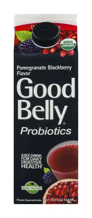 Order GoodBelly Juice Drink, Pomegranate Blackberry Flavor - 32 Ounces food online from Whole Foods Co-Op Denfeld store, Duluth on bringmethat.com