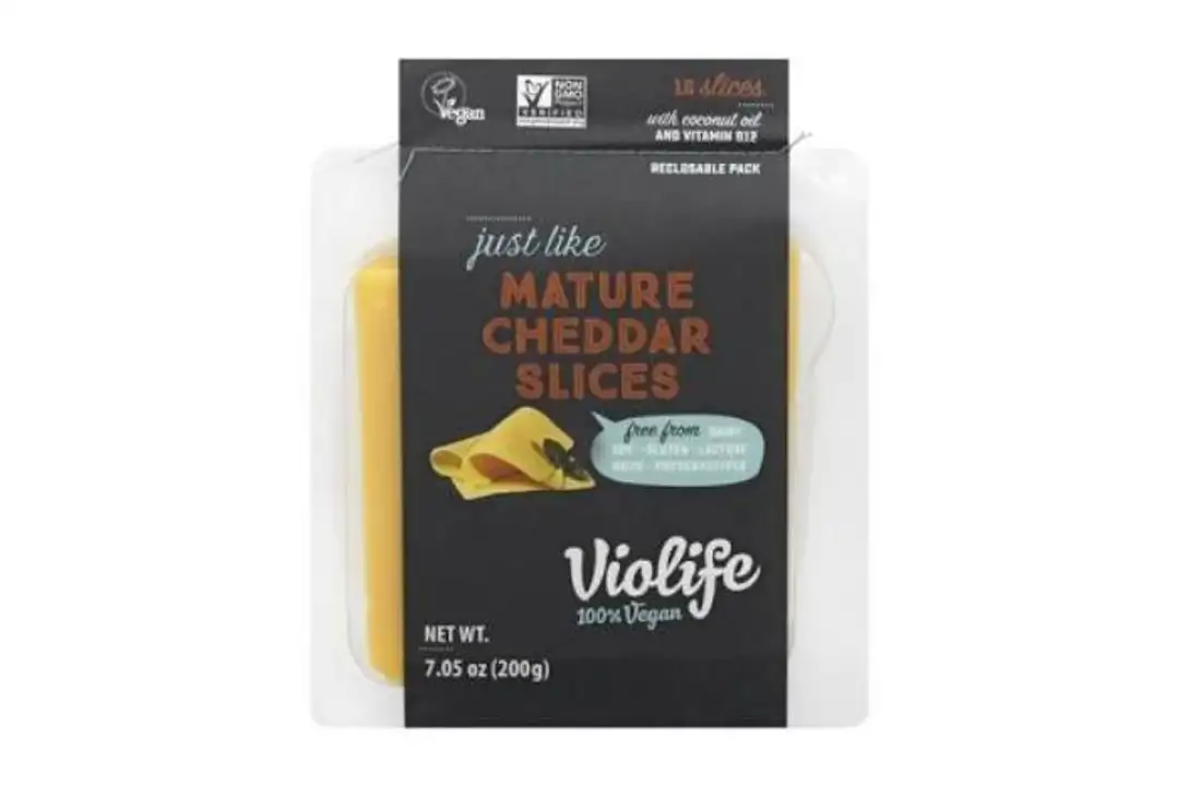 Order Violife Cheese Slices, Mature Cheddar - 7.05 Ounces food online from Whole Foods Co-Op Denfeld store, Duluth on bringmethat.com