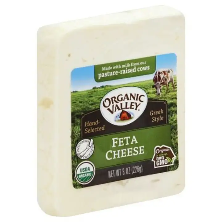 Order Organic Valley Cheese, Greek Style, Feta - 8 Ounces food online from Whole Foods Co-Op Denfeld store, Duluth on bringmethat.com
