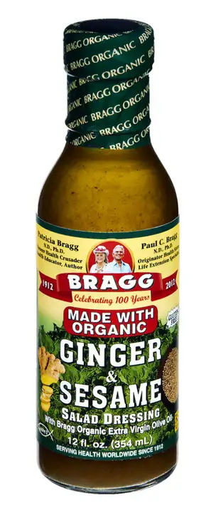 Order Bragg Dressing & Marinade, Ginger & Sesame - 12 Ounces food online from Whole Foods Co-Op Denfeld store, Duluth on bringmethat.com