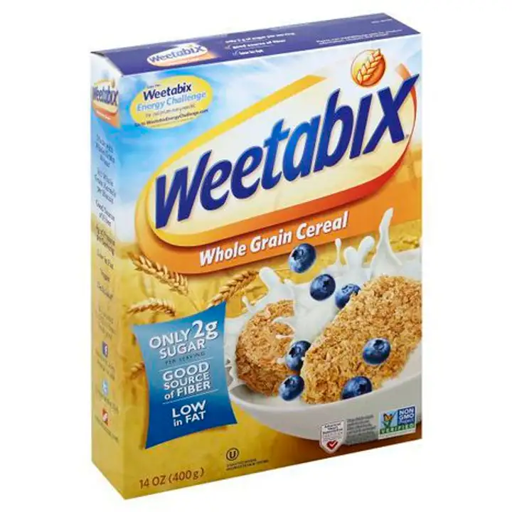Order Weetabix Cereal, Whole Grain - 14 Ounces food online from Novato Harvest Market store, Novato on bringmethat.com