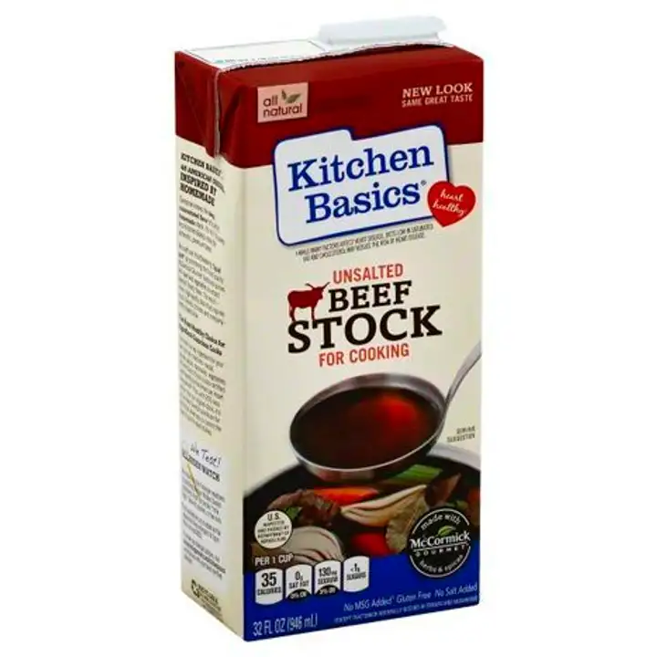 Order Kitchen Basics Cooking Stock,  Unsalted, Beef - 32 Ounces food online from Novato Harvest Market store, Novato on bringmethat.com