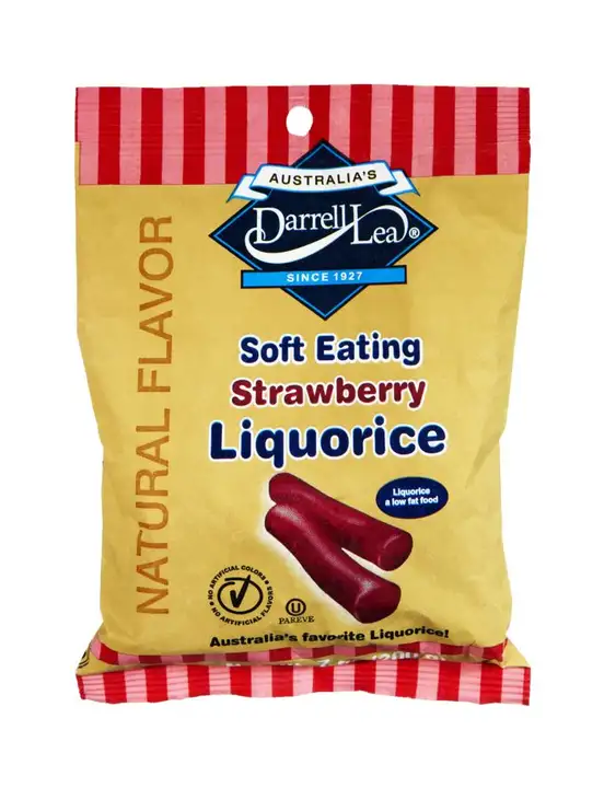 Order Darrell Lea Liquorice, Australian, Strawberry Flavored, Soft - 7 Ounces food online from Holiday farms store, Roslyn Heights on bringmethat.com