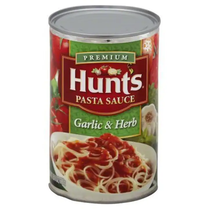 Order Hunts Pasta Sauce, Garlic & Herb - 24 Ounces food online from Fligner Market store, Lorain on bringmethat.com