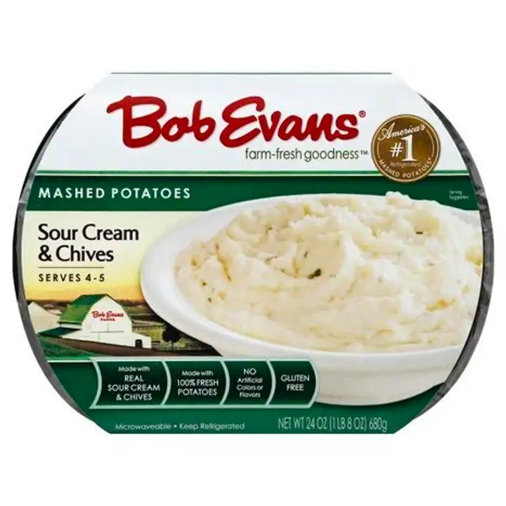 Order Bob Evans Mashed Potatoes, Sour Cream & Chives - 24 Ounces food online from Fligner Market store, Lorain on bringmethat.com
