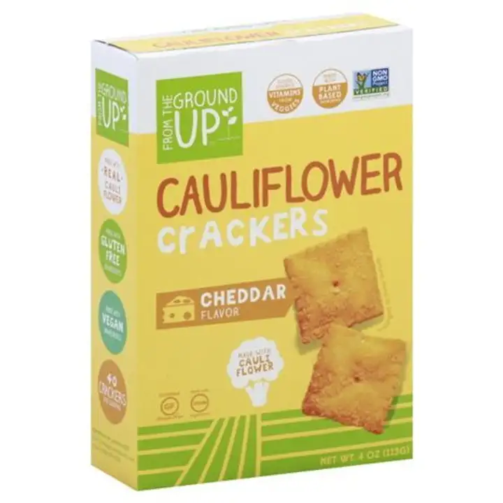 Order From The Ground Up Cauliflower Crackers, Cheddar Flavor - 4 Ounces food online from Whole Foods Co-Op Denfeld store, Duluth on bringmethat.com