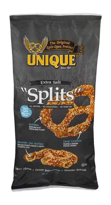 Order Unique Splits Pretzel, Extra Salt - 11 Ounces food online from Holiday farms store, Roslyn Heights on bringmethat.com