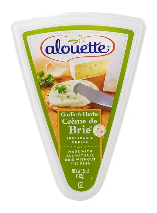 Order Alouette Creme De Brie Brie Spread, Garlic & Herbs - 5 Ounces food online from Holiday farms store, Roslyn Heights on bringmethat.com