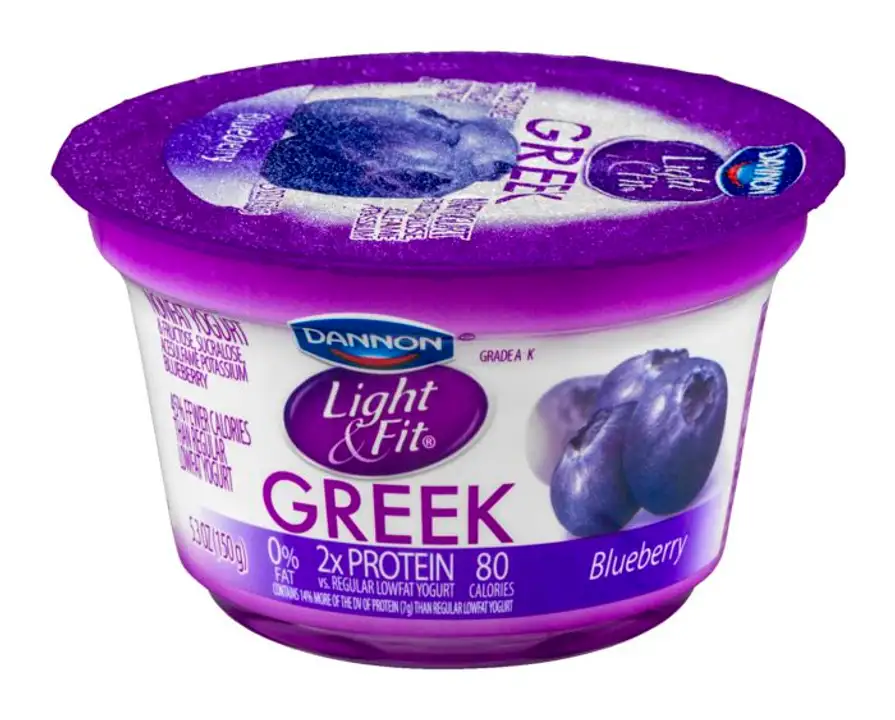 Order Light & Fit Yogurt, Greek, Nonfat, Blueberry - 5.3 Ounces food online from Novato Harvest Market store, Novato on bringmethat.com