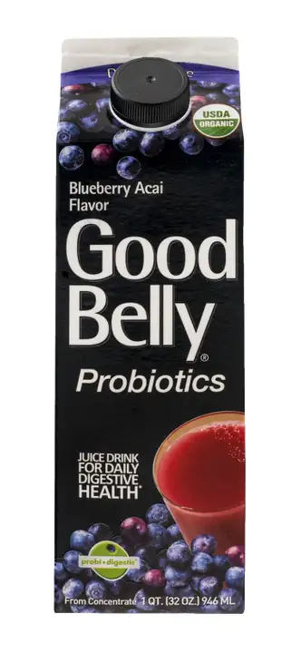 Order GoodBelly Probiotics Juice Drink, Blueberry Acai Flavor - 32 Ounces food online from Whole Foods Co-Op Denfeld store, Duluth on bringmethat.com