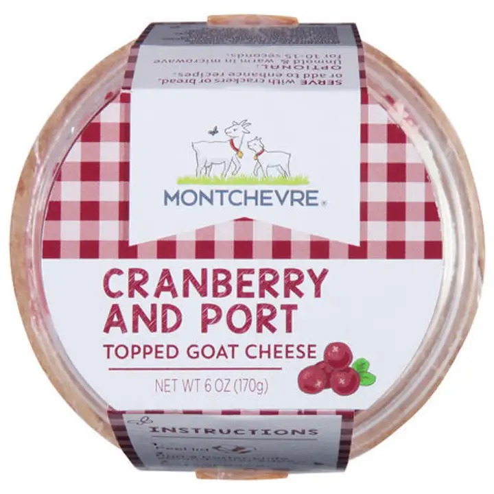 Order Montchevre Topped Cranberry and Port Goat Cheese 6 oz - 170 Grams food online from Whole Foods Co-Op Denfeld store, Duluth on bringmethat.com
