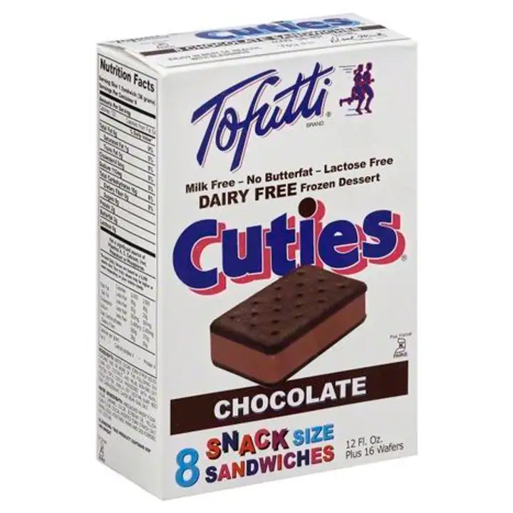 Order Tofutti Cuties Frozen Dessert, Dairy Free, Snack Size Sandwiches, Chocolate - 12 Ounces food online from Holiday farms store, Roslyn Heights on bringmethat.com