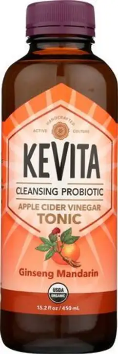 Order Kevita Organic Cleansing Apple Cider Vinegar Ginseng Mandarin Tonic - 15 Ounces food online from Whole Foods Co-Op Denfeld store, Duluth on bringmethat.com