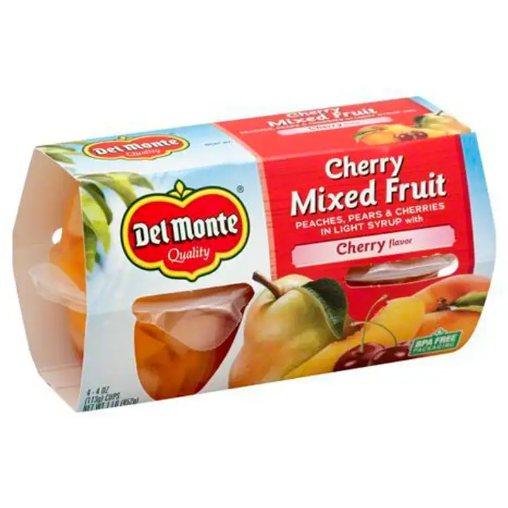 Order Del Monte Cherry Mixed Fruit, in Light Syrup, Cherry Flavor - 4 Each food online from Holiday farms store, Roslyn Heights on bringmethat.com