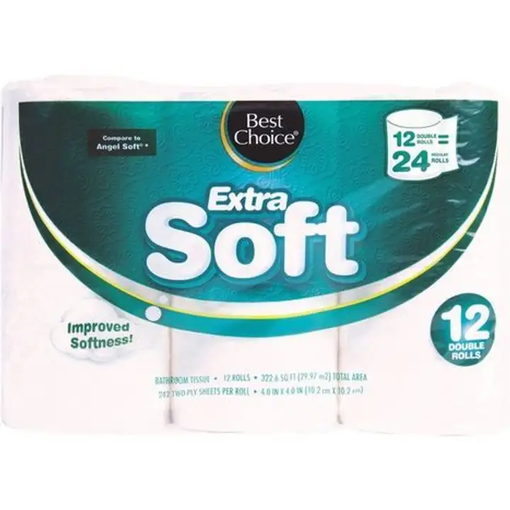 Order Best Choice Extra Soft Toilet Paper - 12 Count food online from Fligner Market store, Lorain on bringmethat.com